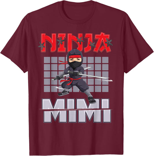 Mimi Ninja Birthday Party Ideas Birthday Ninja Mimi T-Shirt - T-Shirt | Maroon