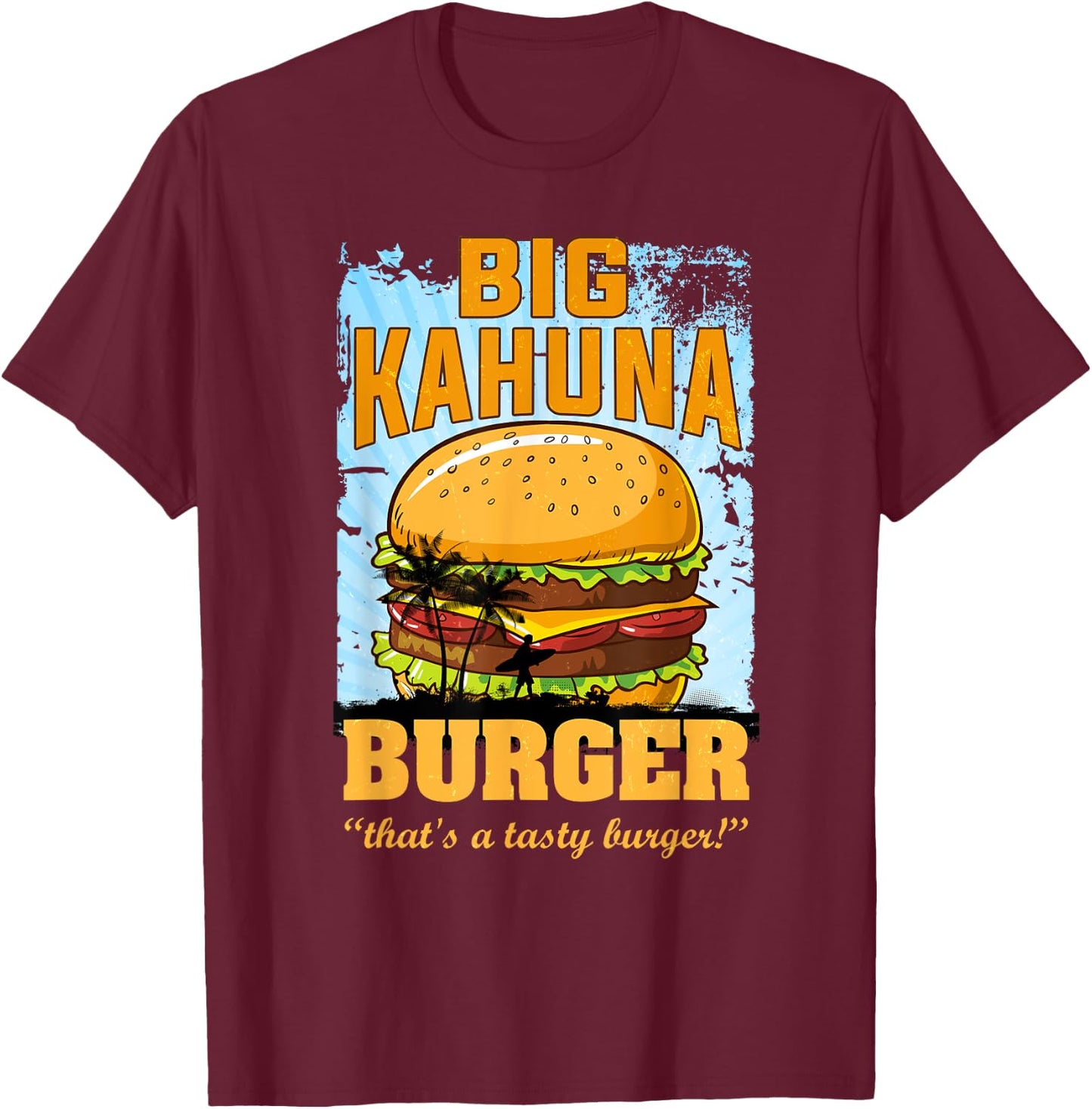 Cool Food - Hot Premium Big Kahuna Burger T-Shirt - T-Shirt | Maroon