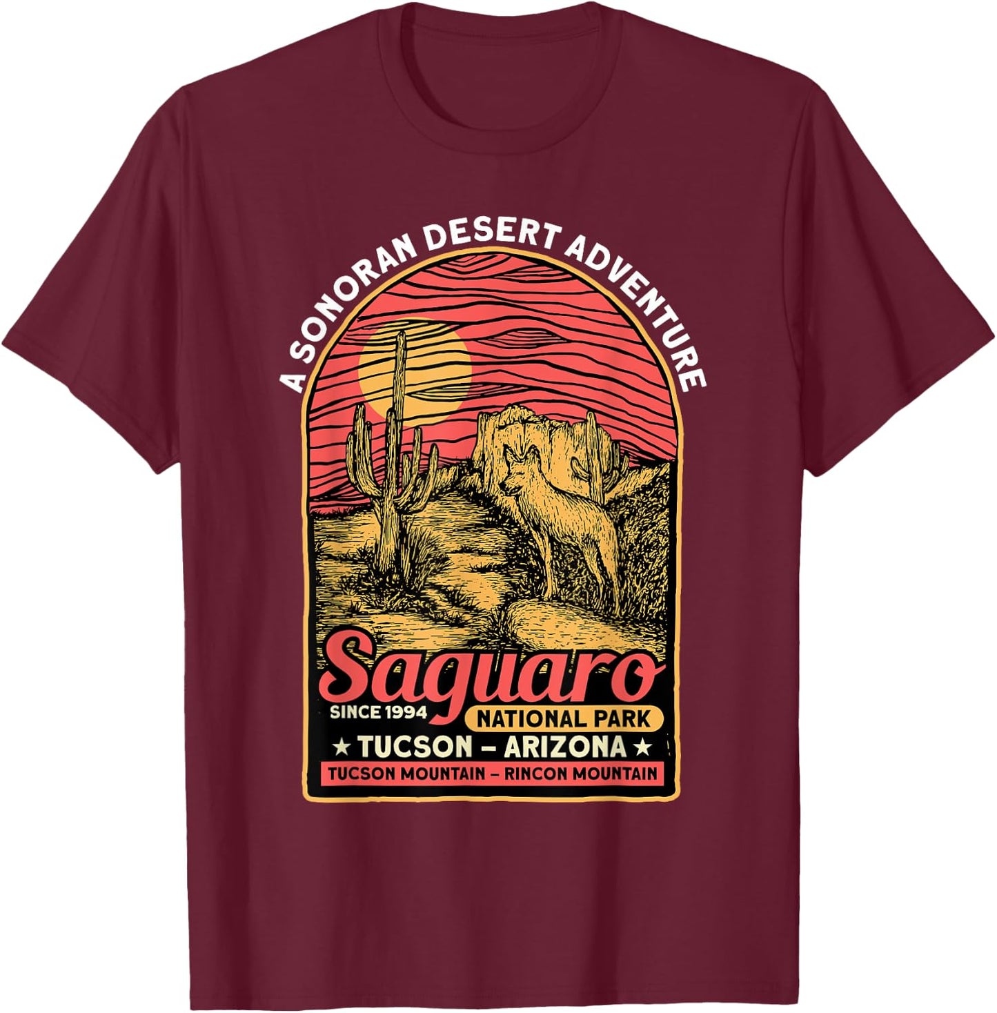 Saguaro National Park Sonoran Desert Tourist Souvenirs T-Shirt - T-Shirt | Maroon