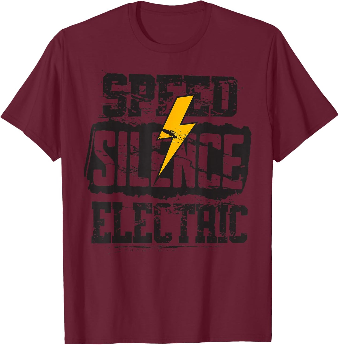 Speed Silence Electric E Cars Driver EV Electric Car T-Shirt - T-Shirt | Maroon