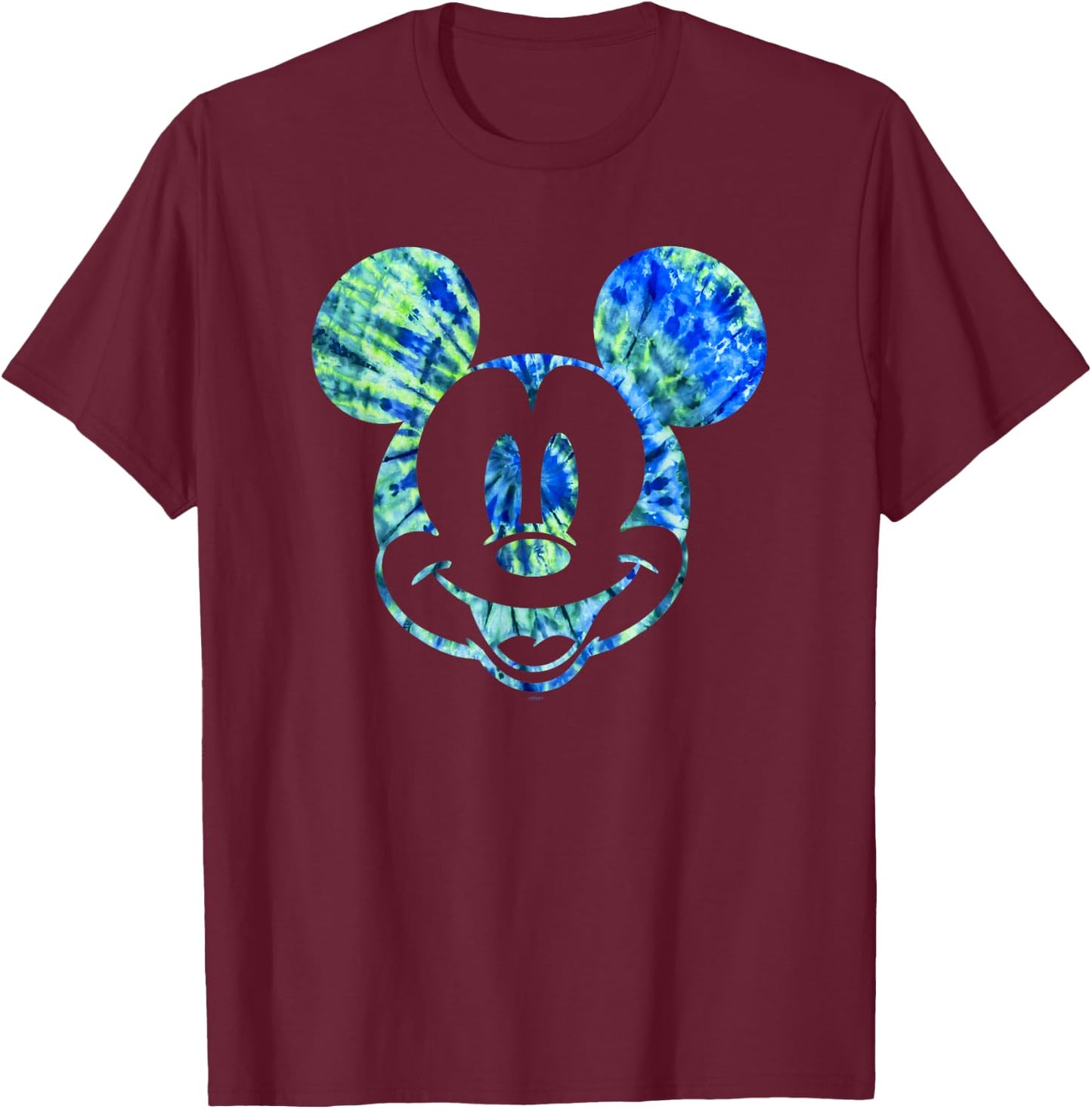 Disney Mickey Mouse Green Tie Dye Small T-Shirt - T-Shirt | Maroon