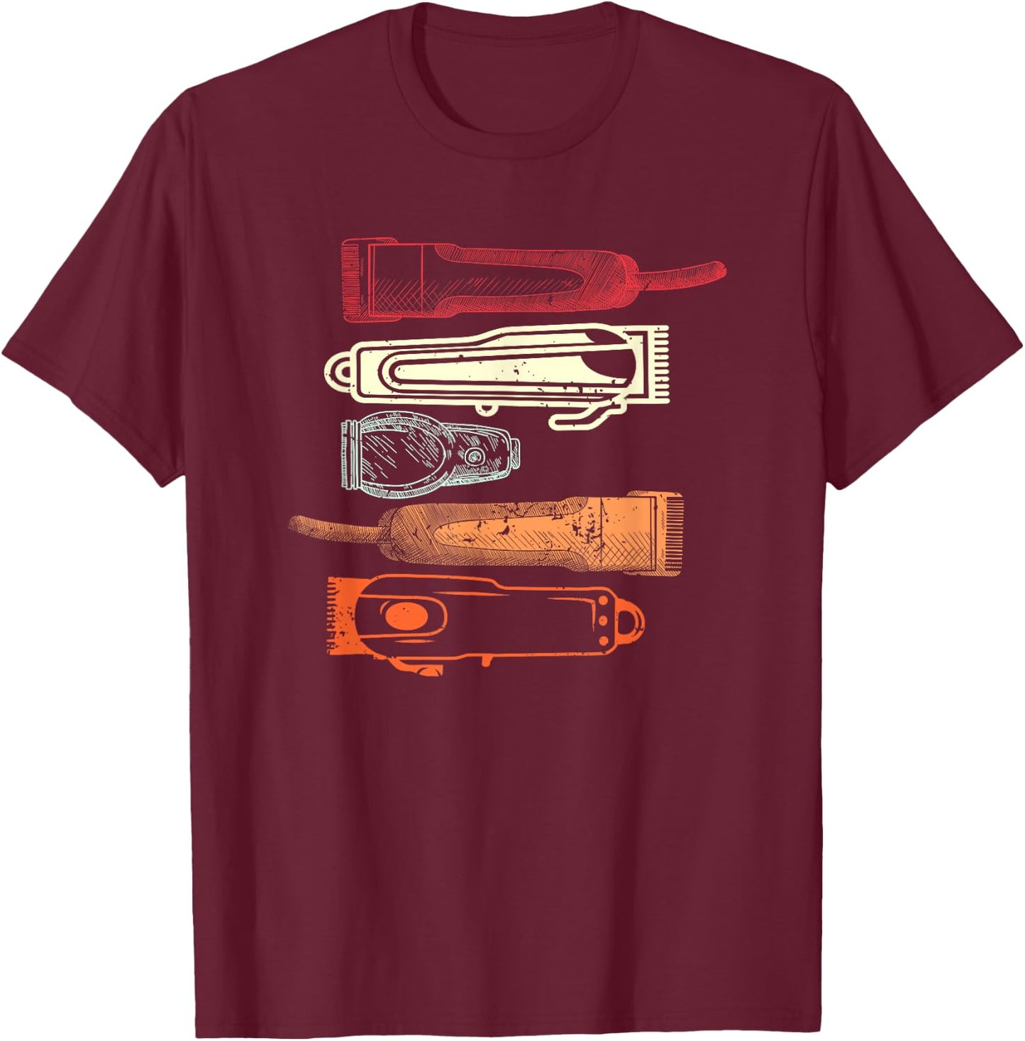 Vintage Barber Gift Hairstylist Retro Hair Clipper Barber T-Shirt - T-Shirt | Maroon