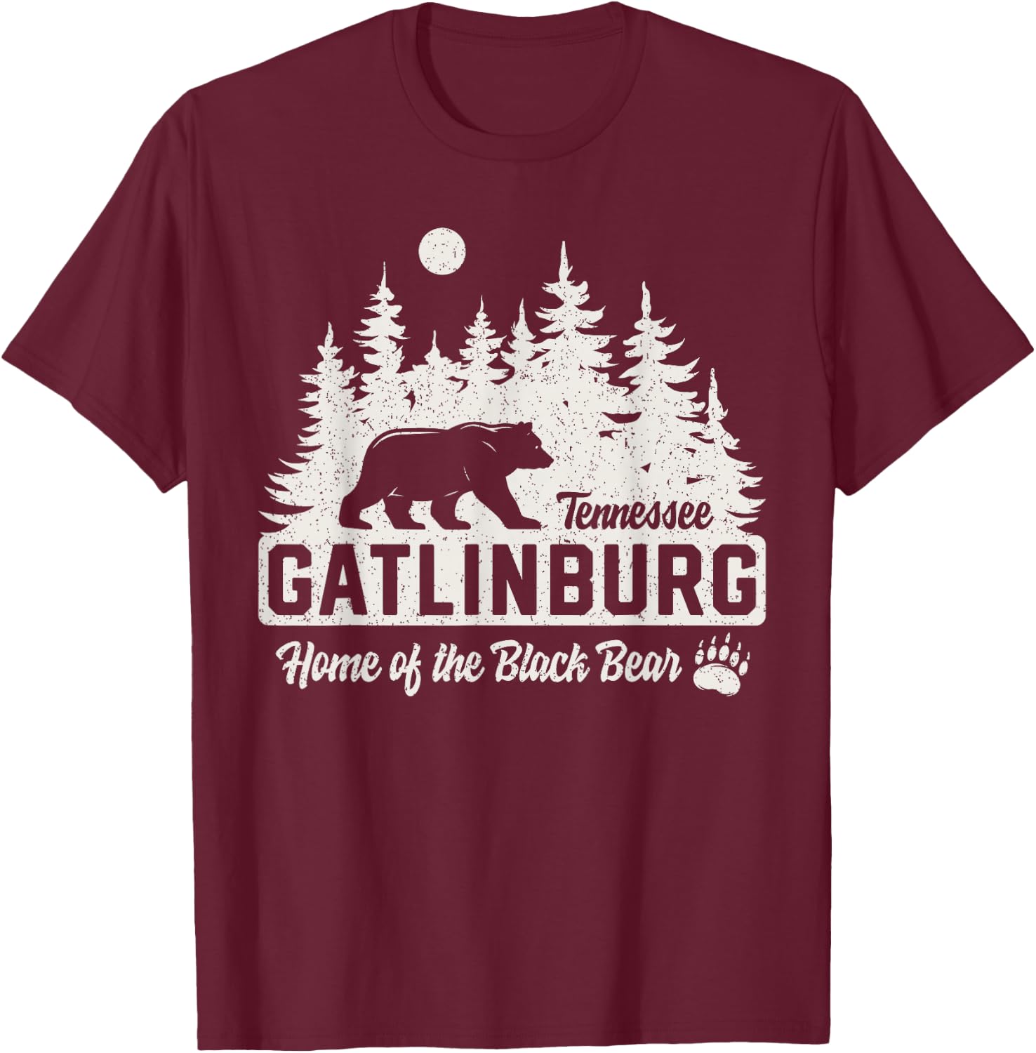 Gatlinburg Tennessee Black Bear Great Smoky Mountains T-Shirt - T-Shirt | Maroon