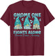 Gnome One Fights Alone Teal| Ovarian Cancer Awareness T-Shirt - T-Shirt | Maroon