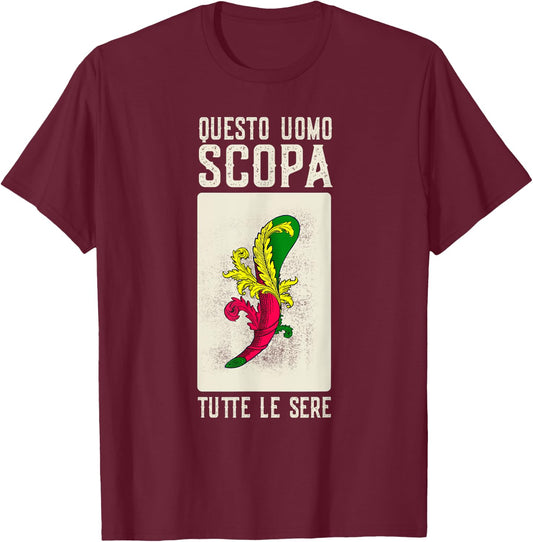 Grandpa Italian Nonno Scopa Game Scopa-Cards T-Shirt - T-Shirt | Maroon