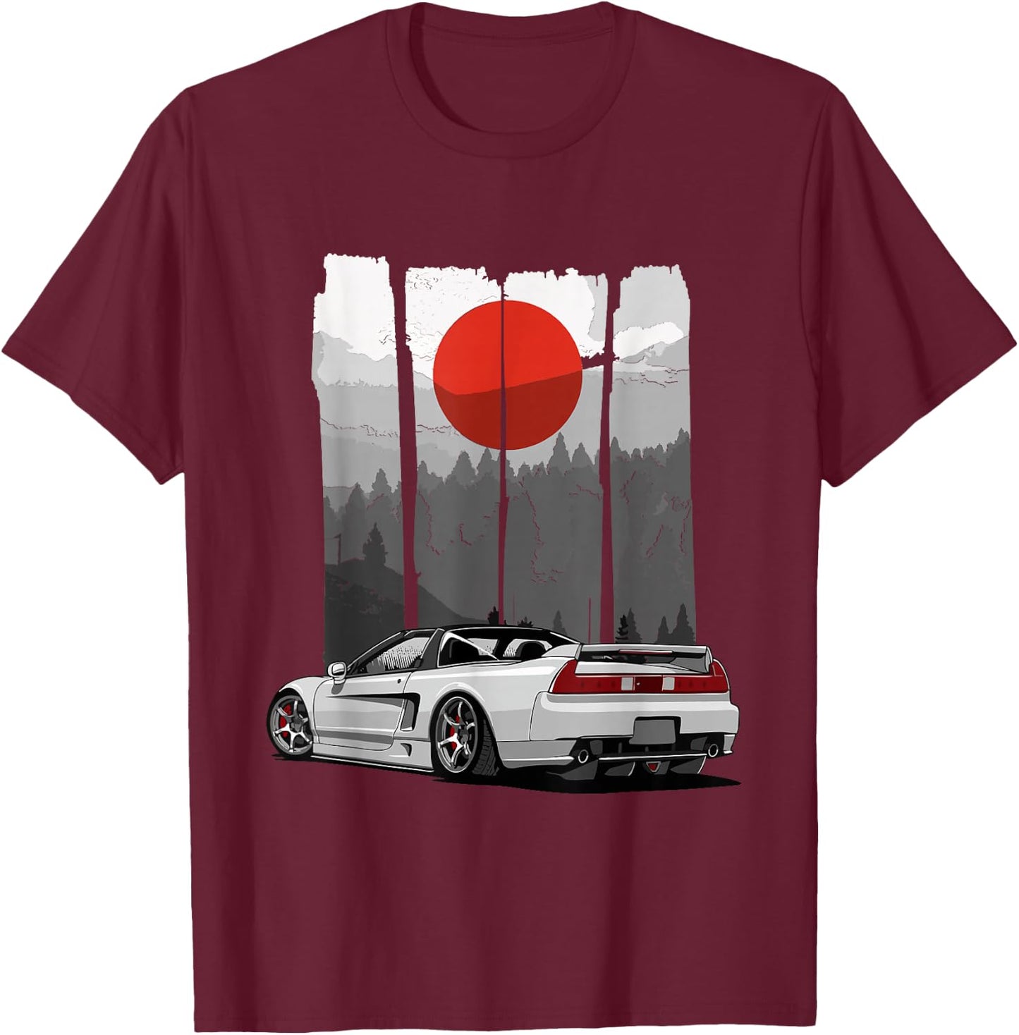JDM NSX Car Tuning Japan Rising Sun Drift Import Small T-Shirt - T-Shirt | Maroon