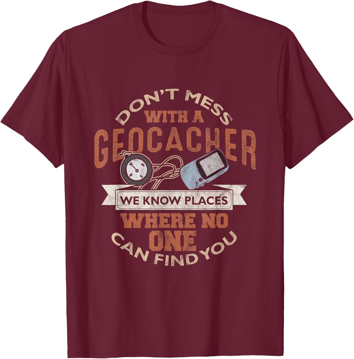 Geocache Geocaching Treasure Hunt Boys Men T-Shirt - T-Shirt | Maroon