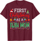 First Christmas As Twin Mom Family Matching New Twin Mom T-Shirt - T-Shirt | Maroon