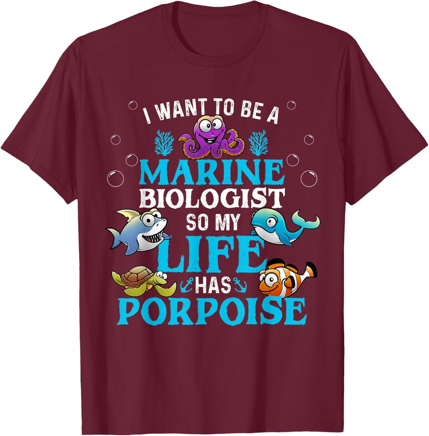 Future Marine Biology Gift Kids Teens Cool Science Biologist T-Shirt - T-Shirt | Maroon