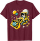 Astronaut Excavator in Space Planet T-Shirt - T-Shirt | Maroon