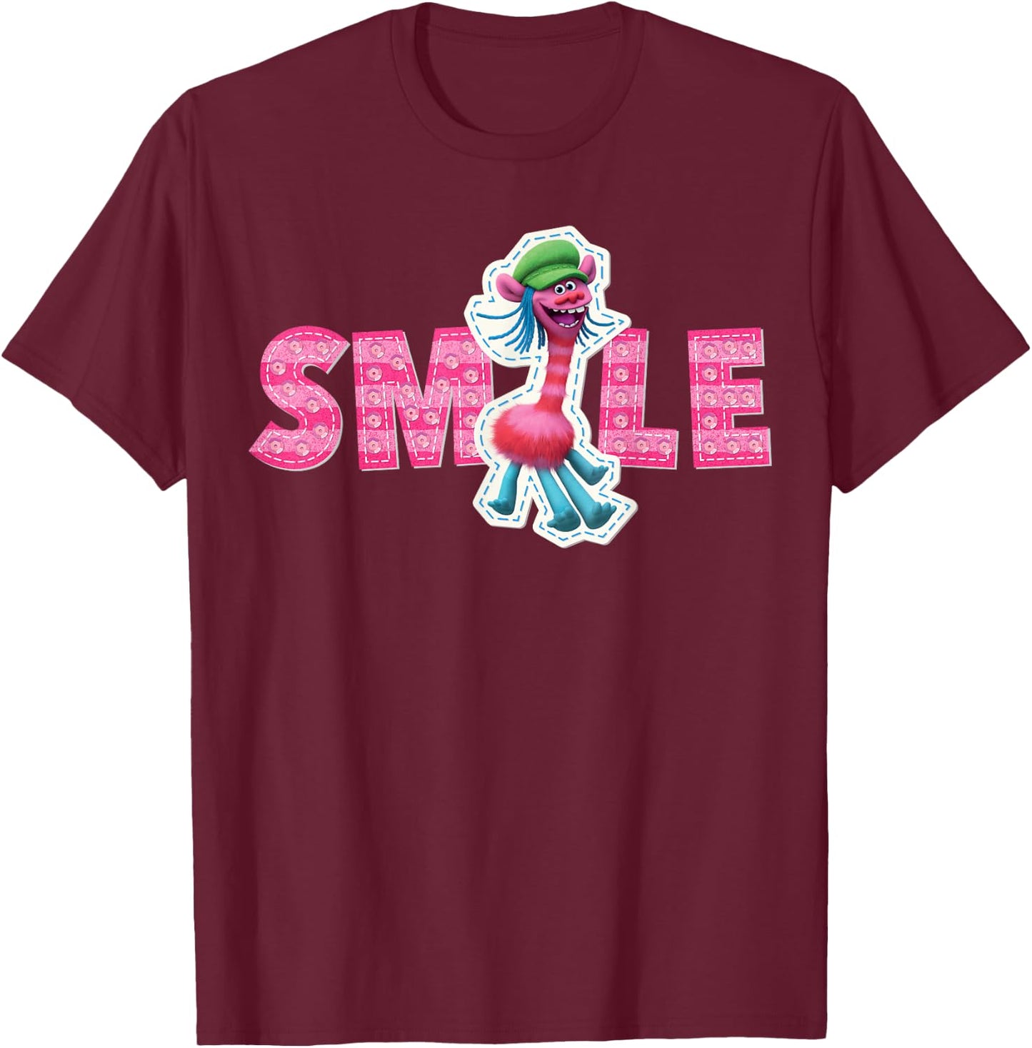 DreamWorks Trolls Cooper SMILE T-Shirt - T-Shirt | Maroon