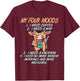 My Four Moods I Need Coffee I Need A Nap Cow Coffee Love T-Shirt - T-Shirt | Maroon