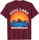 Summer Vacation Retro Sunset Michigan Gull Lake Women Kids T-Shirt - T-Shirt | Maroon