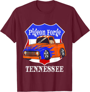 Pigeon Forge Tennessee Hot Rod Run Car Show In The Smokies T-Shirt - T-Shirt | Maroon