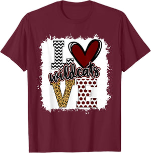 Wild cats Mascot Love - School Spirit Fantastic Gifts T-Shirt - T-Shirt | Maroon