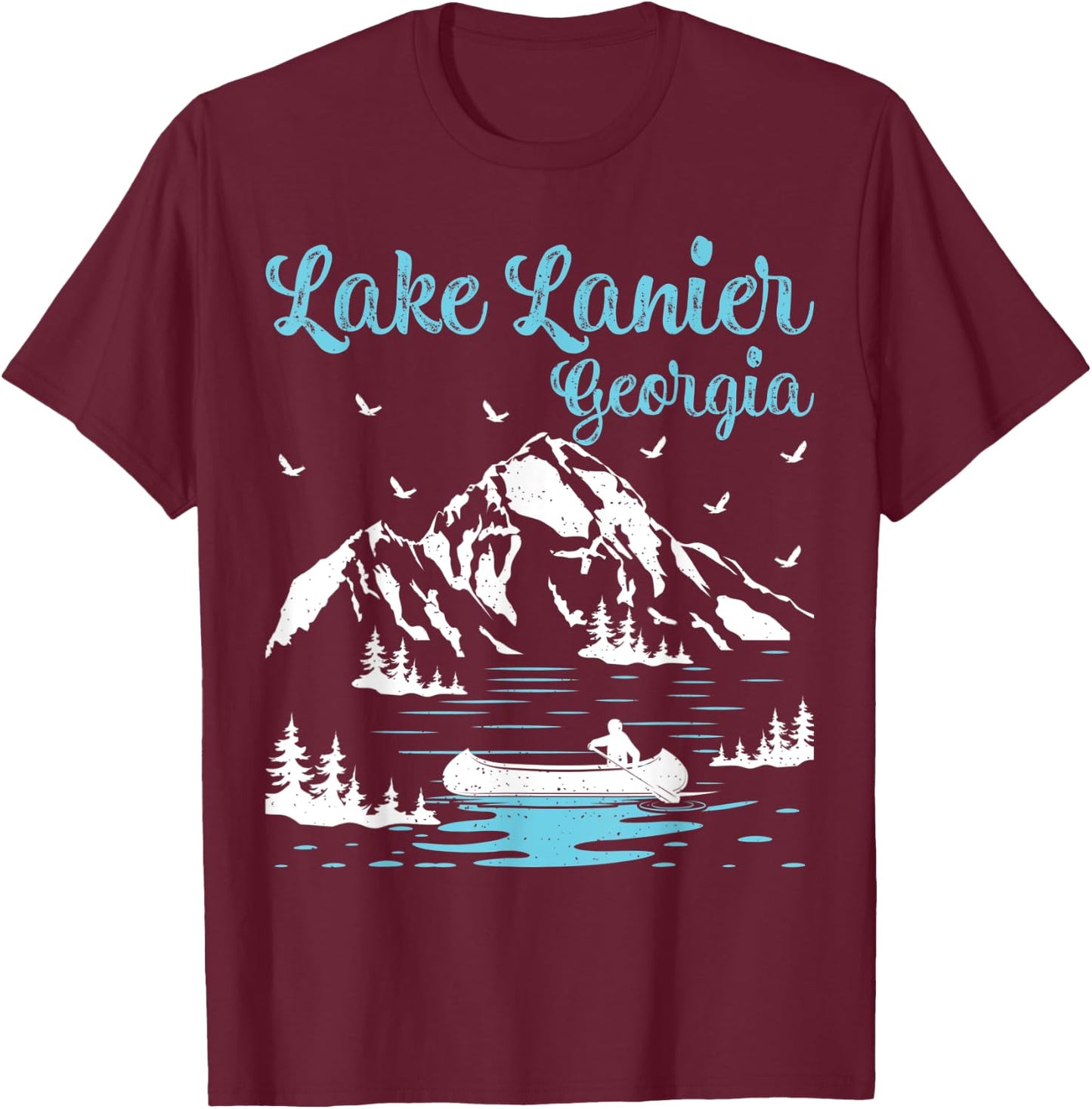 Summer Vacation Retro Georgia Lake Lanier Women Kids T-Shirt - T-Shirt | Maroon