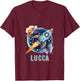 Kids LUCCA Name Baby Boy Nursery Room Theme Decor Gifts T-Shirt - T-Shirt | Maroon