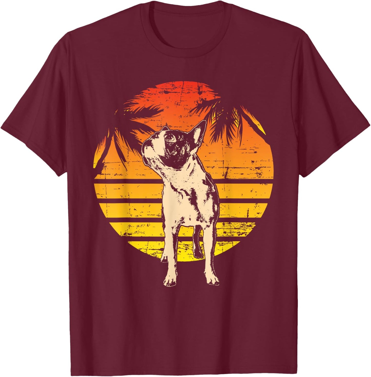 Boston Terrier Boston-Bulldog Women Kids T-Shirt - T-Shirt | Maroon