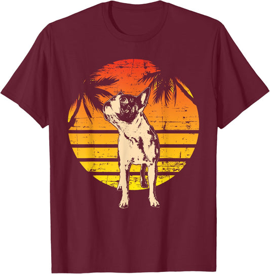 Boston Terrier Boston-Bulldog Women Kids T-Shirt - T-Shirt | Maroon