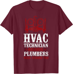 HVAC Technician Tech Vintage Hvac Technician Because T-Shirt - T-Shirt | Maroon