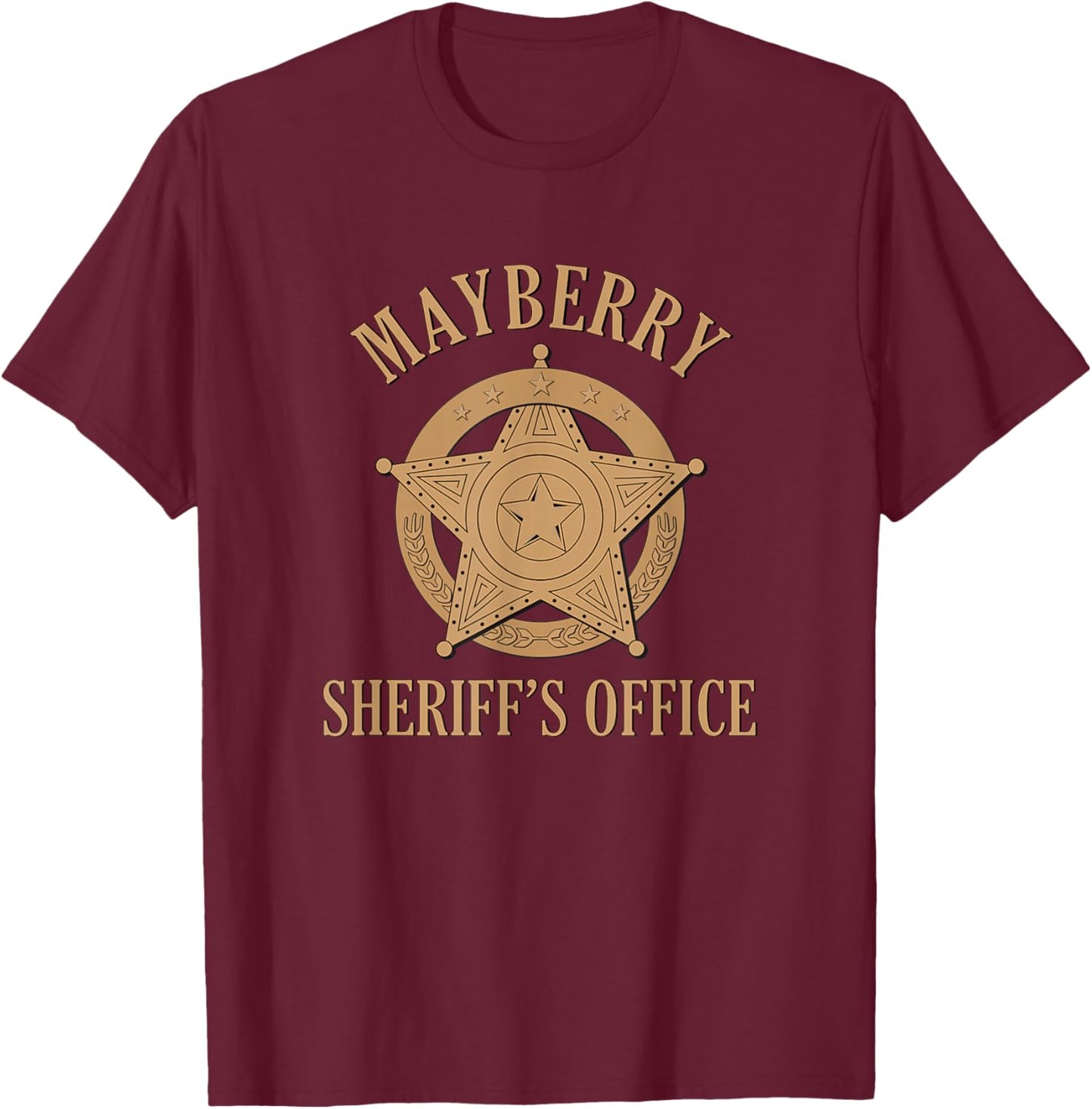 Mayberry Sheriff's Office | Classic TV T-Shirt - T-Shirt | Maroon