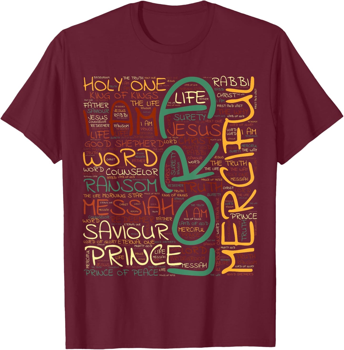 Name of Jesus - Name of Jesus - Christian Shirt T-Shirt - T-Shirt | Maroon