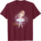 Kids Girls Ballerina Shirt T-Shirt - T-Shirt | Maroon