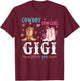 Cowboy or Cowgirl Gender Reveal Decorations Gigi Loves You T-Shirt - T-Shirt | Maroon