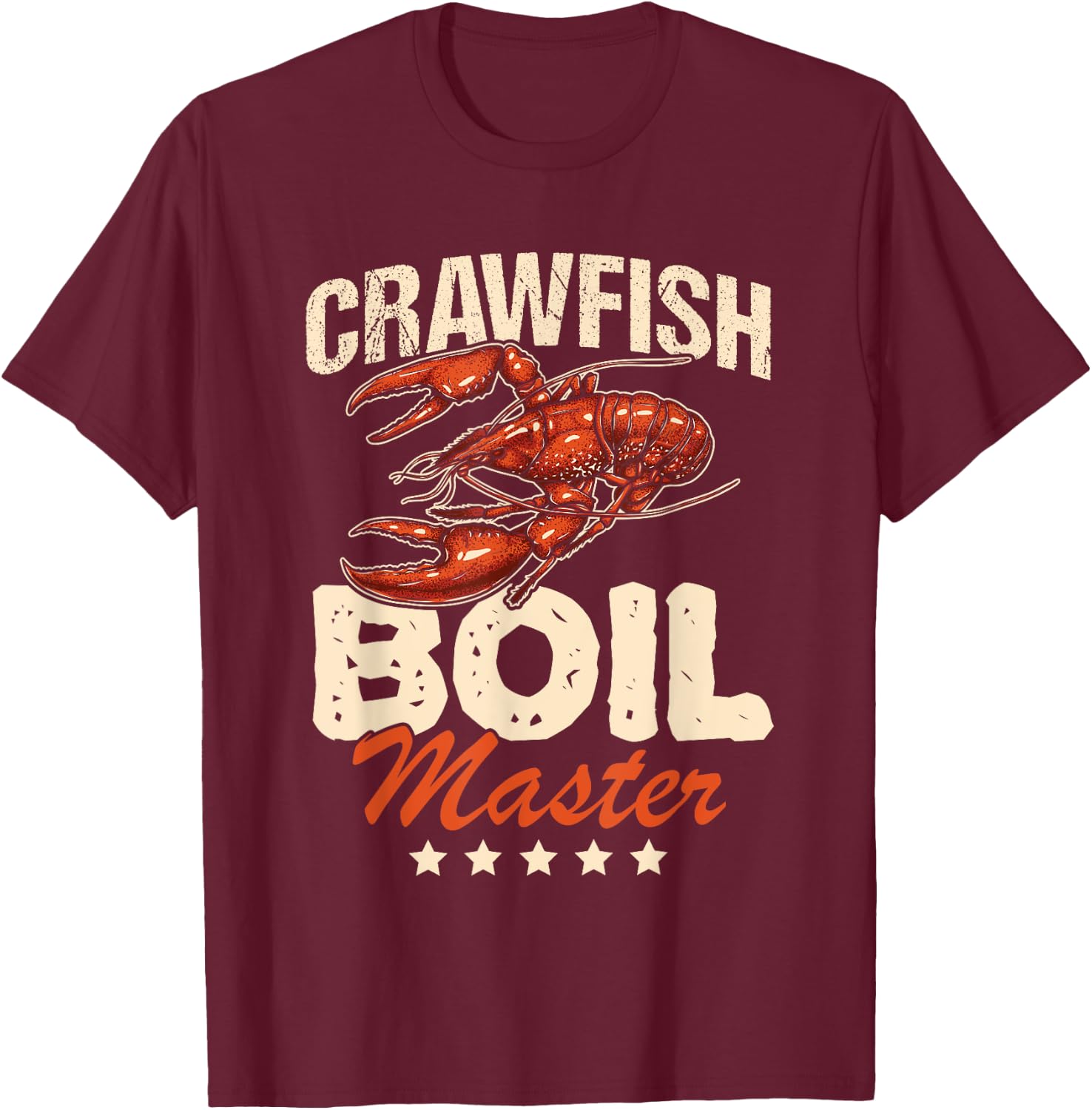 Crawfish Boil Master Vintage Funny Gift T-Shirt - T-Shirt | Maroon