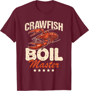 Crawfish Boil Master Vintage Funny Gift T-Shirt - T-Shirt | Maroon