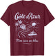 Côte d'Azur Mon rêve en bleu French Riviera Dream T-Shirt - T-Shirt | Maroon