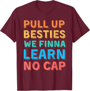 Funny Middle School Teacher Back to School Gen Alpha Slang T-Shirt - T-Shirt | Maroon