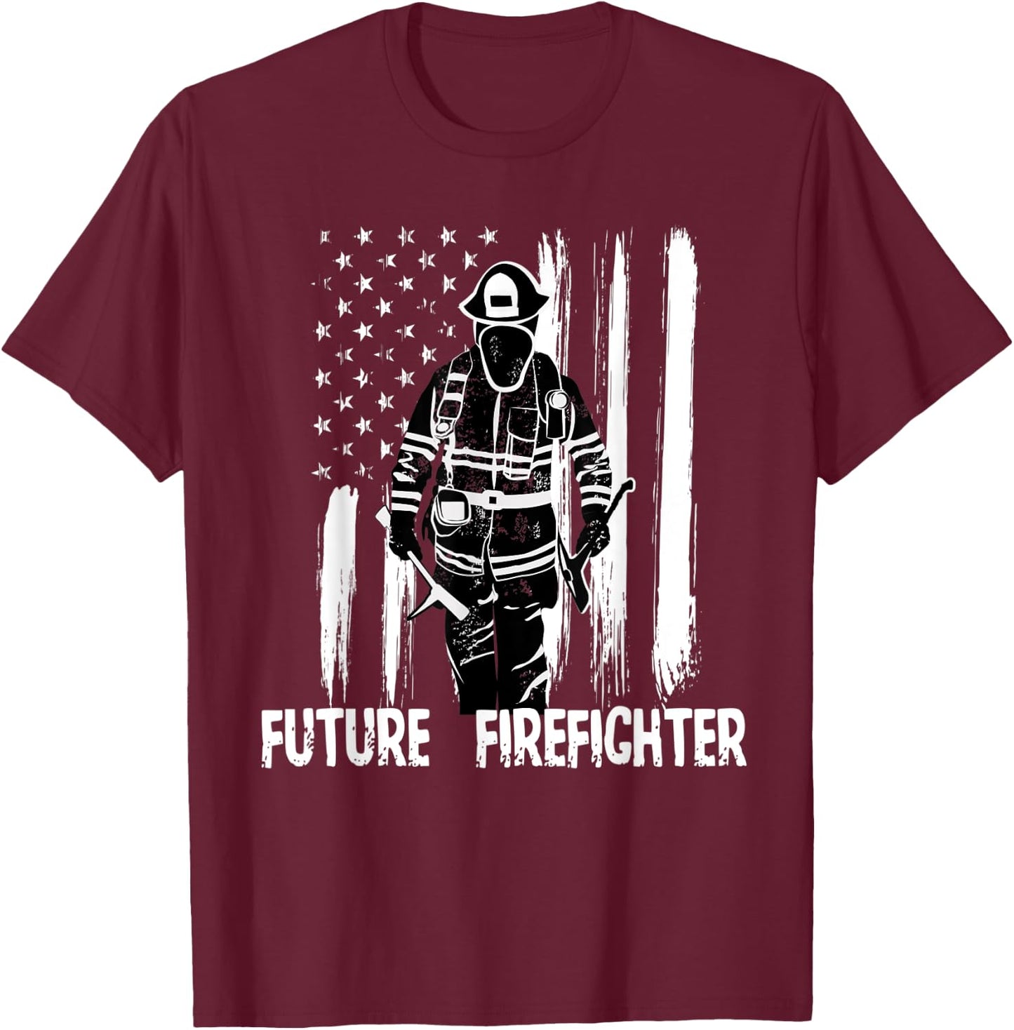 Future Firefighter Shirt Fireman Gift Kid Boy Girl T-Shirt - T-Shirt | Maroon