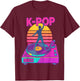 K-Pop Dance Vinyl DJ Retro Sunset Music Aesthetic Korea T-Shirt - T-Shirt | Maroon