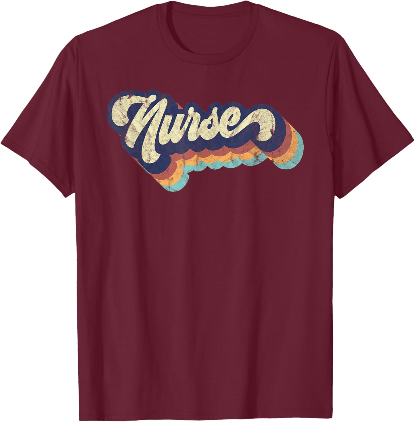 Retro Nurse Woman Wears a Nursing on Nurse's Day T-Shirt - T-Shirt | Maroon