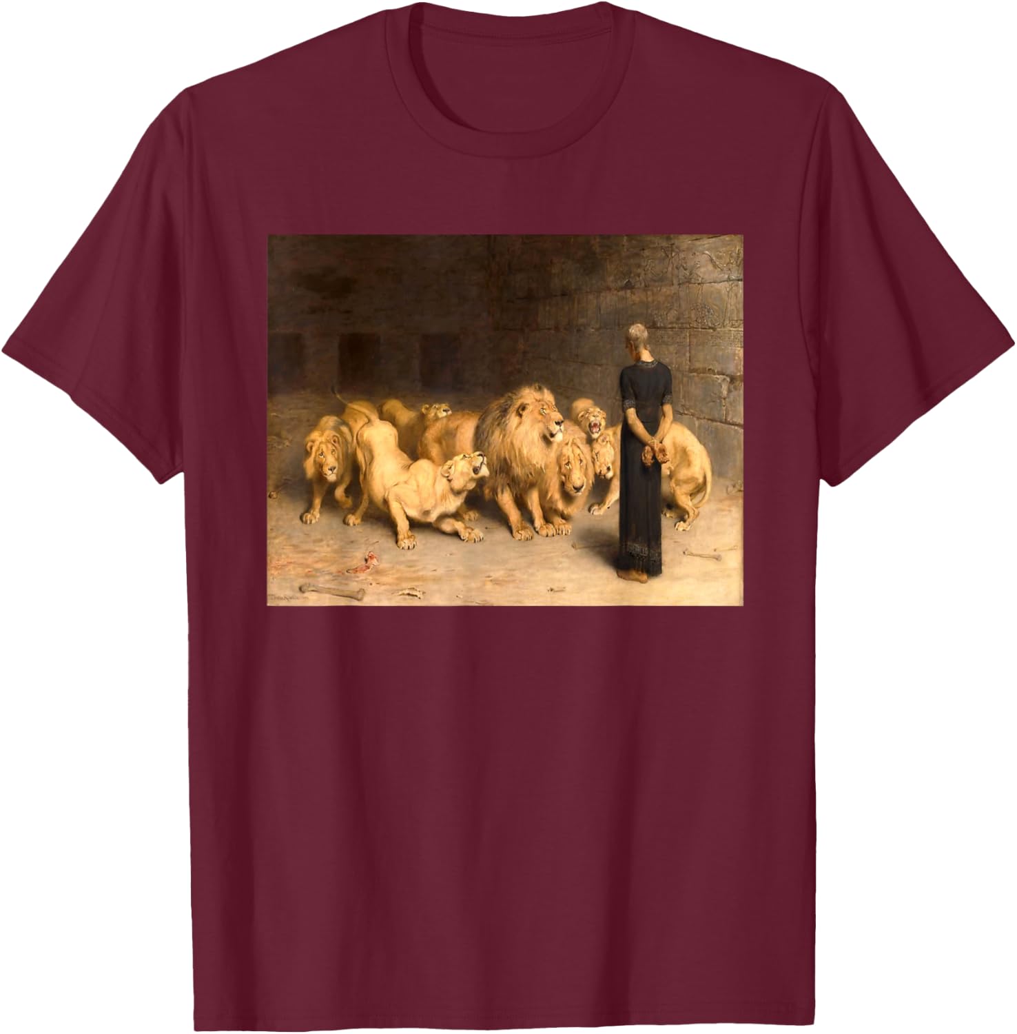 Daniel In The Lions Den T-Shirt - T-Shirt | Maroon