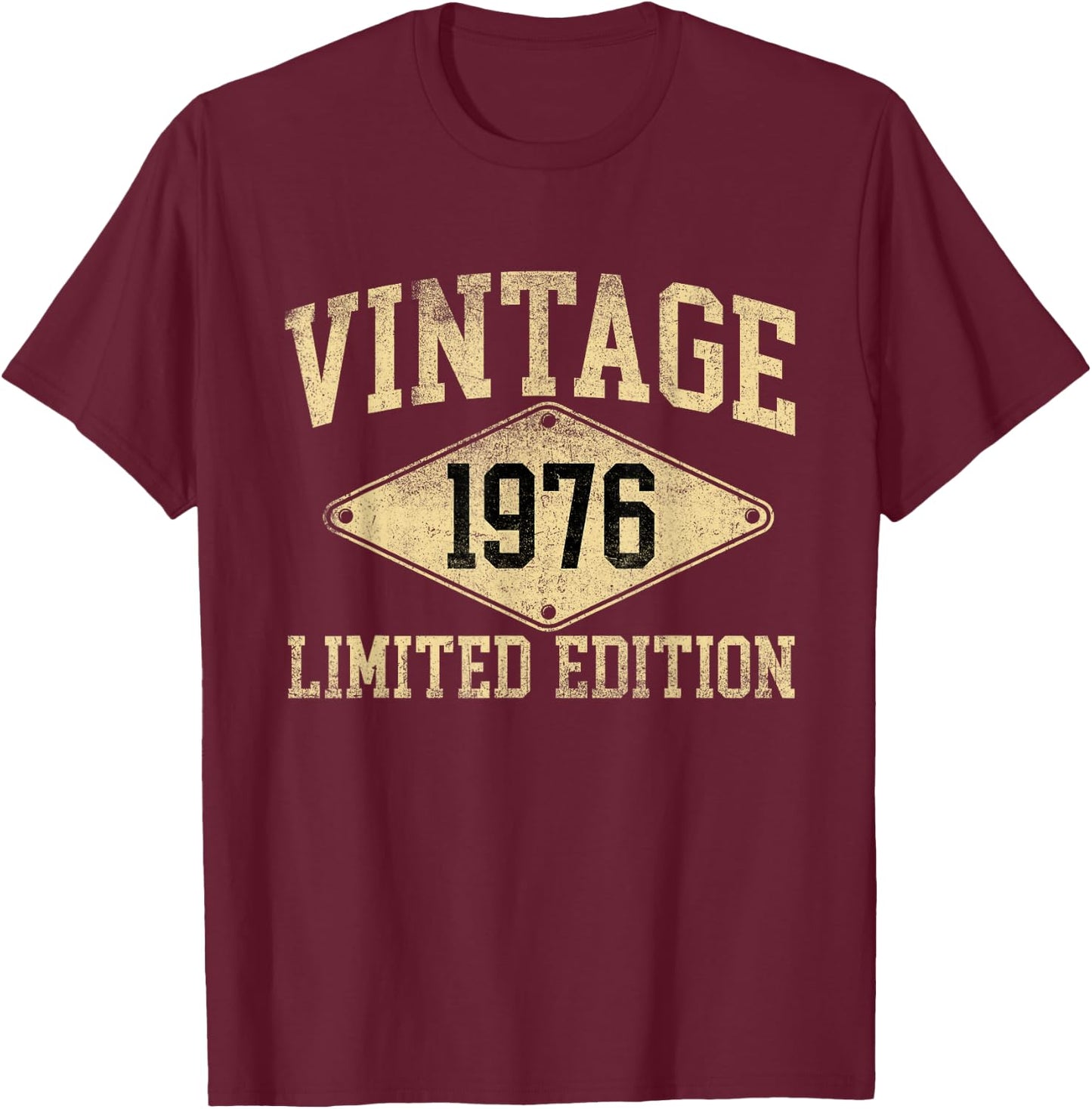 Vintage 1976 Limited Edition Year Of Birth Birthday T-Shirt - T-Shirt | Maroon