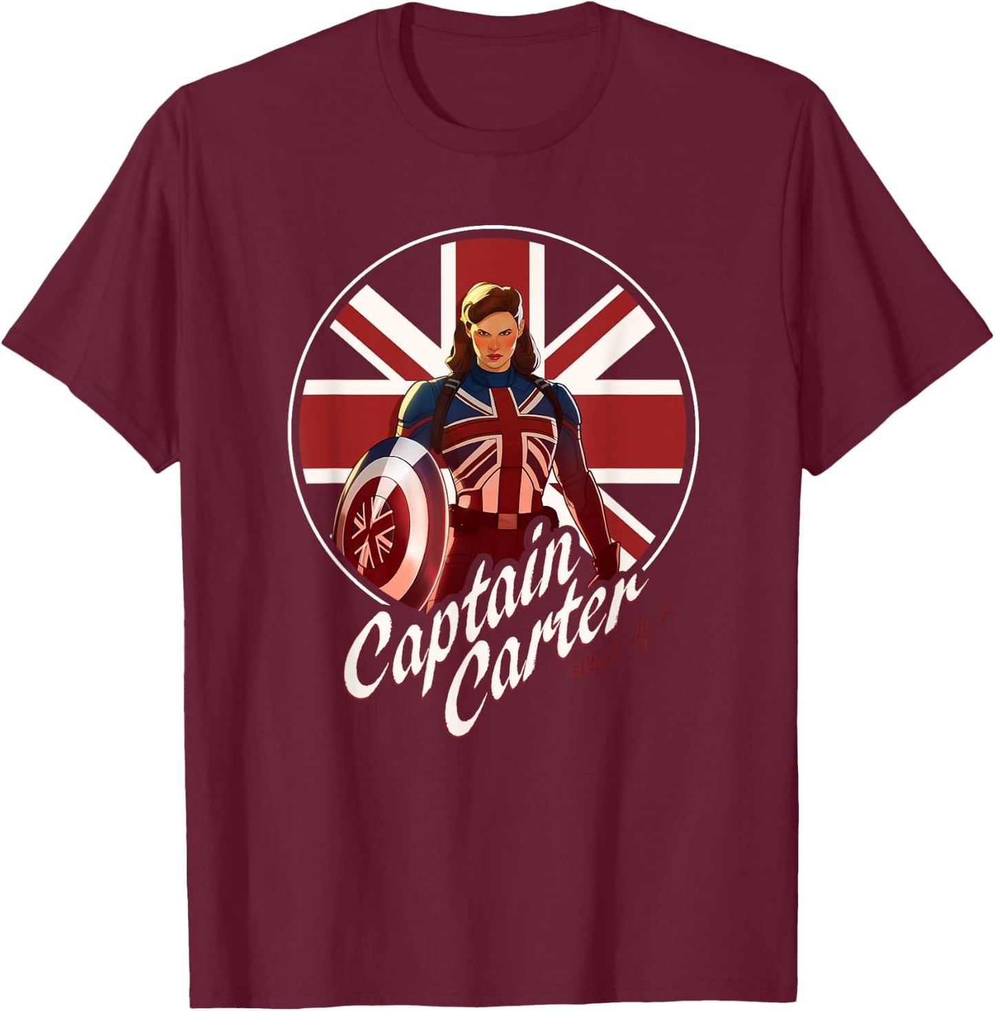 Marvel WHAT IF…? Captain Carter Super Hero T-Shirt - T-Shirt | Maroon