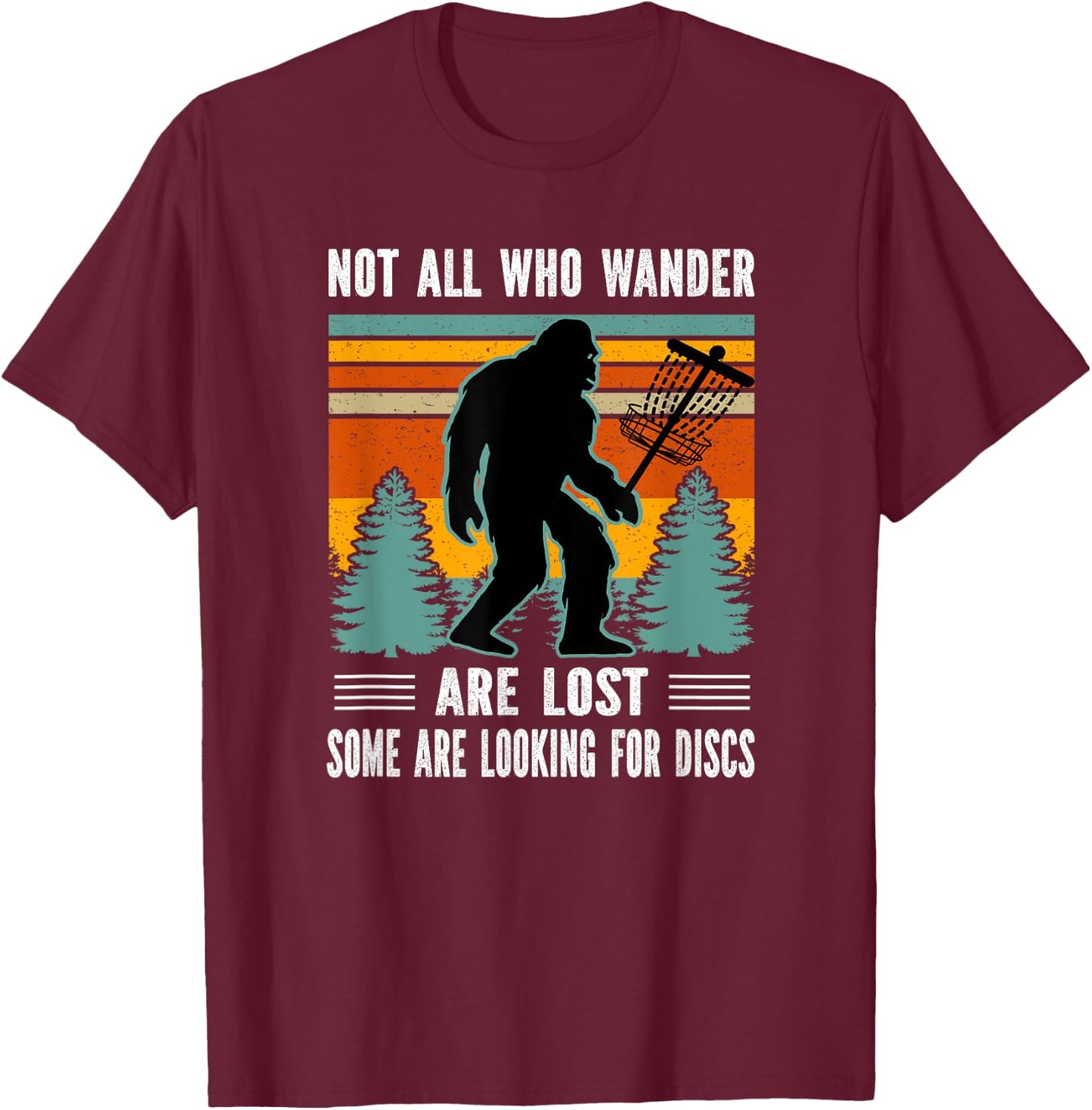 Sasquatch Yeti Frisbee Golf Ultimate Bigfoot Disc Golf T-Shirt - T-Shirt | Maroon