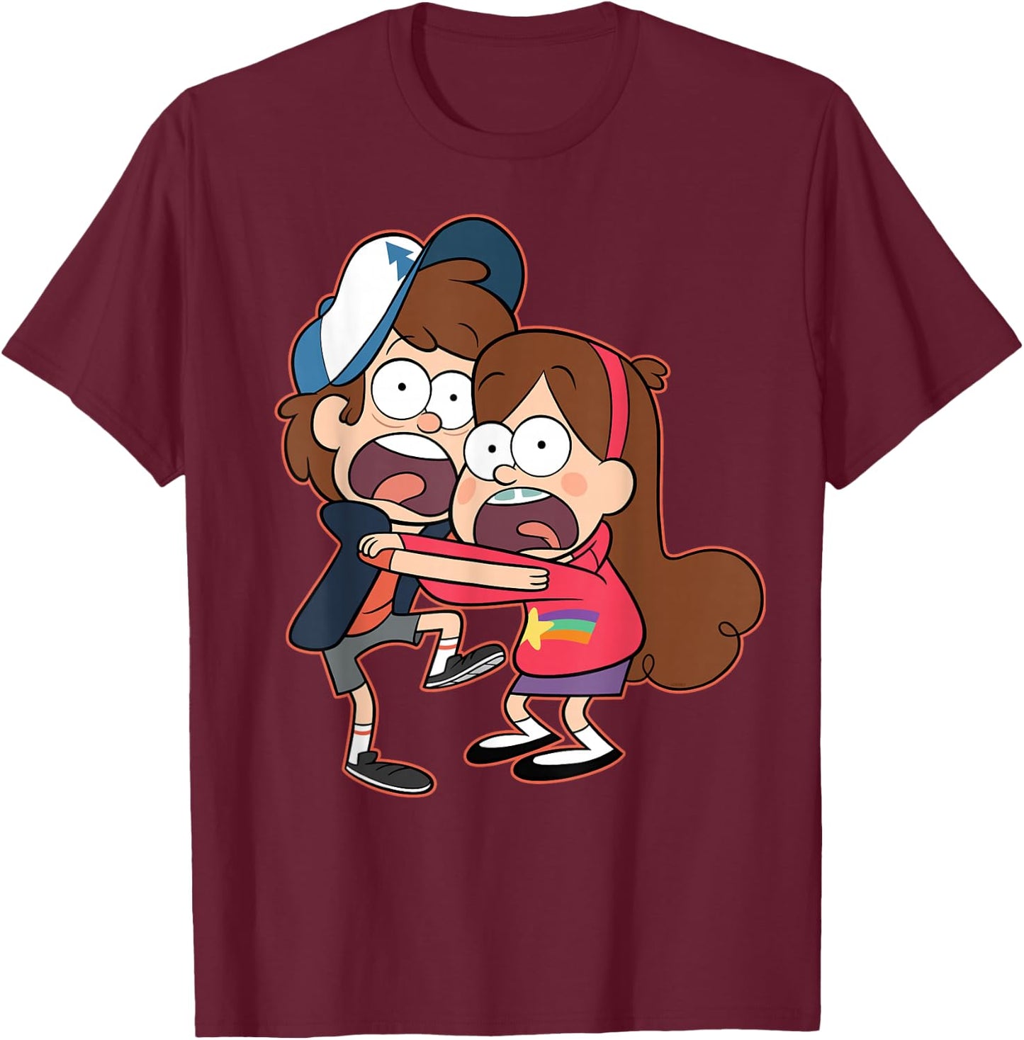 Disney Gravity Falls Dipper and Mabel Pines T-Shirt - T-Shirt | Maroon