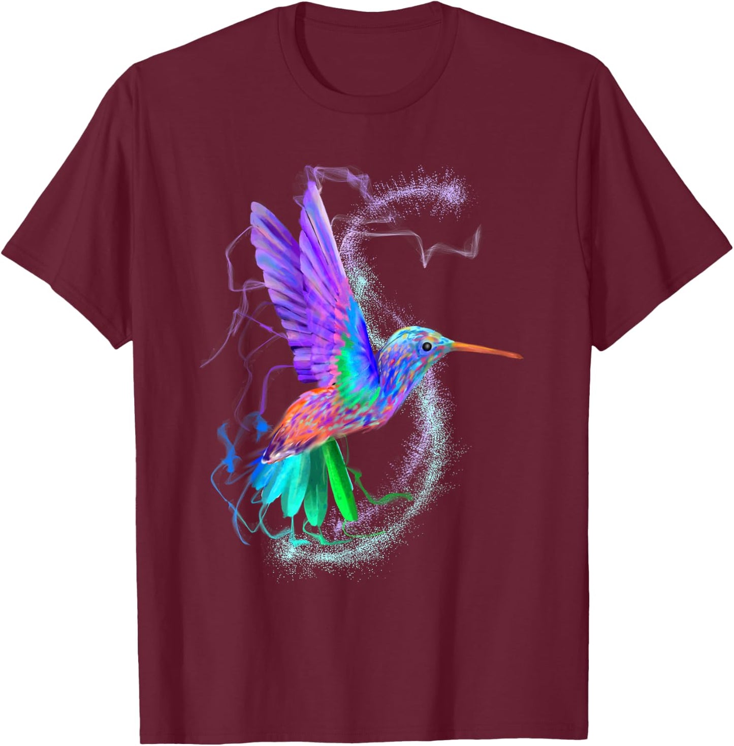 Colorful Rainbow Hummingbird Spring Garden Bird Summer Shirt Men Women Kids T-Shirt - T-Shirt | Maroon