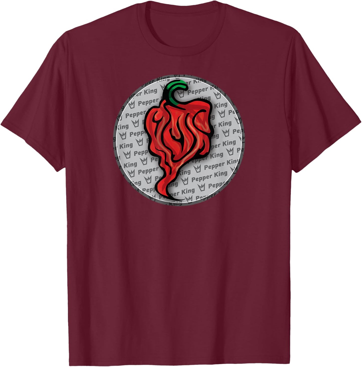 Pepper King : King of the Peppers : Pattern 2 T-Shirt - T-Shirt | Maroon