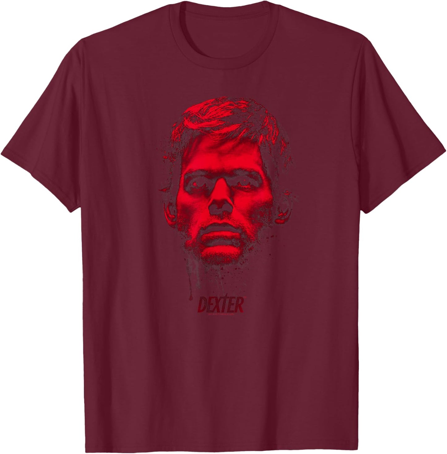 Dexter Bloody Face T-Shirt - T-Shirt | Maroon