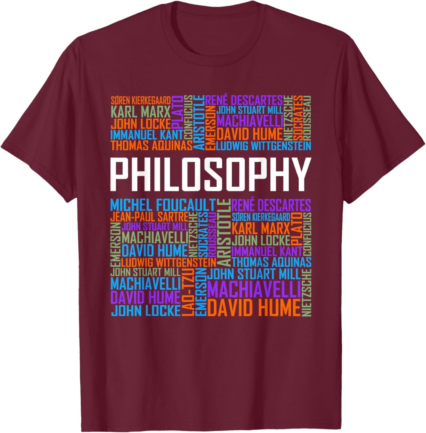 Philosophy Words Lover Gift Philosopher T-Shirt - T-Shirt | Maroon