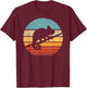 Chameleon Retro Vintage 60s 70s Sunset Lizard Reptile Animal T-Shirt - T-Shirt | Maroon