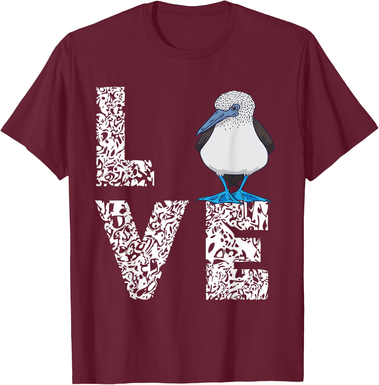 Blue Footed Boobies Tropical Sea Bird Boobies Lovers Love T-Shirt - T-Shirt | Maroon