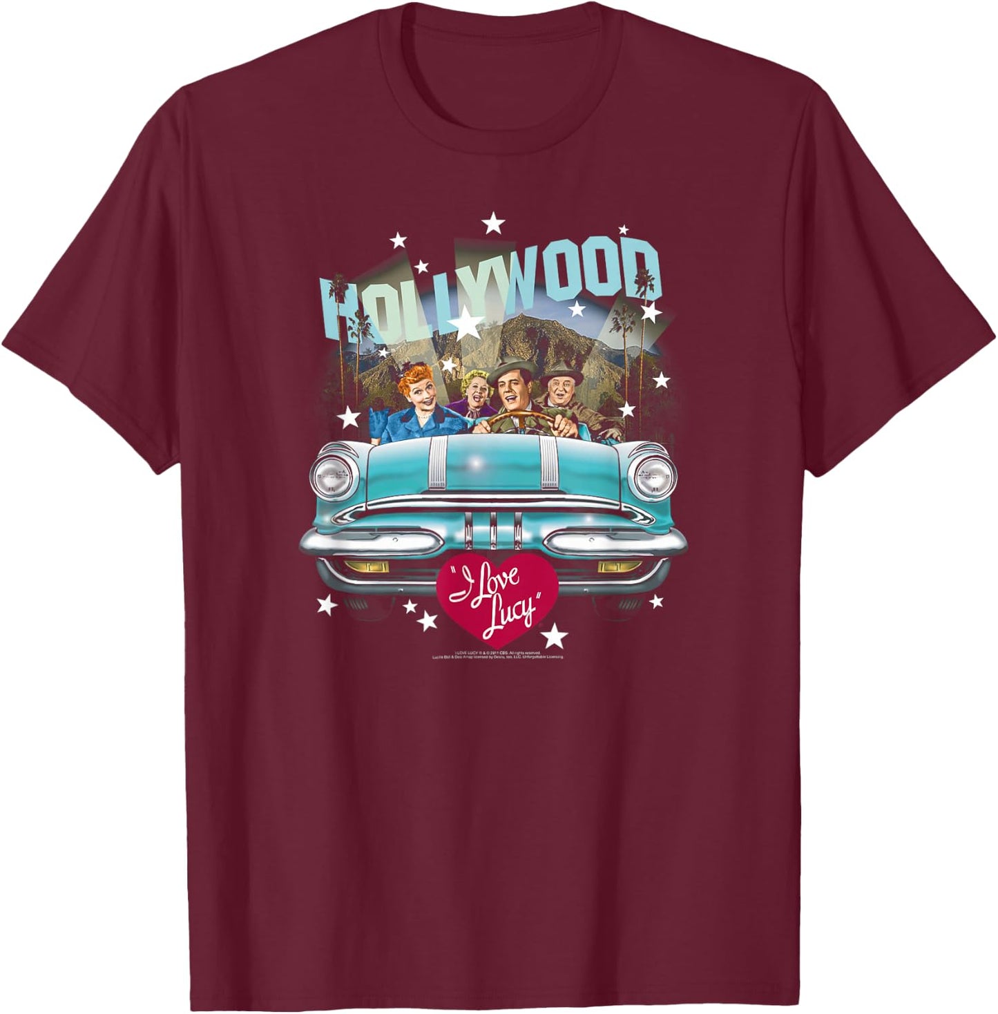 I Love Lucy Hollywood Road Trip T-Shirt - T-Shirt | Maroon