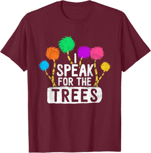 Hippie Earth Day Speak For The Trees Save Nature Awareness T-Shirt - T-Shirt | Maroon