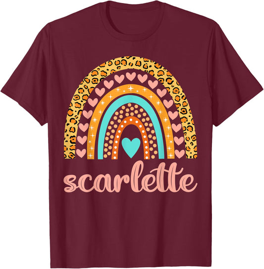 Scarlette Scarlette Name Birthday Shirt Gift T-Shirt - T-Shirt | Maroon