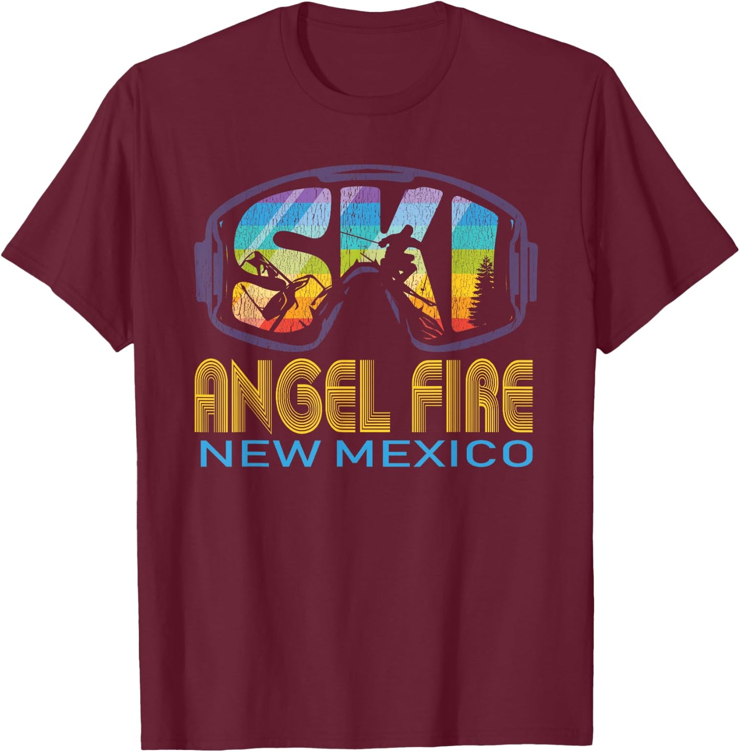 Ski Angel Fire New Mexico Skiing Vacation T-Shirt - T-Shirt | Maroon